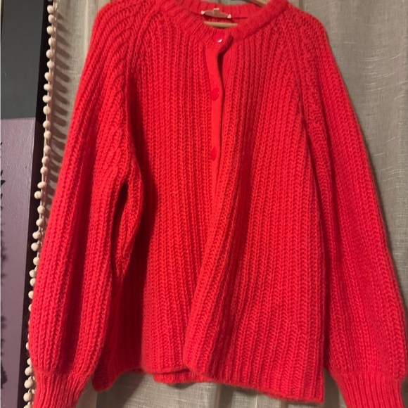 Sezane Sweaters - Sezane Red Emile Cardigan